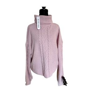 NWT Olive & Oak Pink Cable Knit Sweater